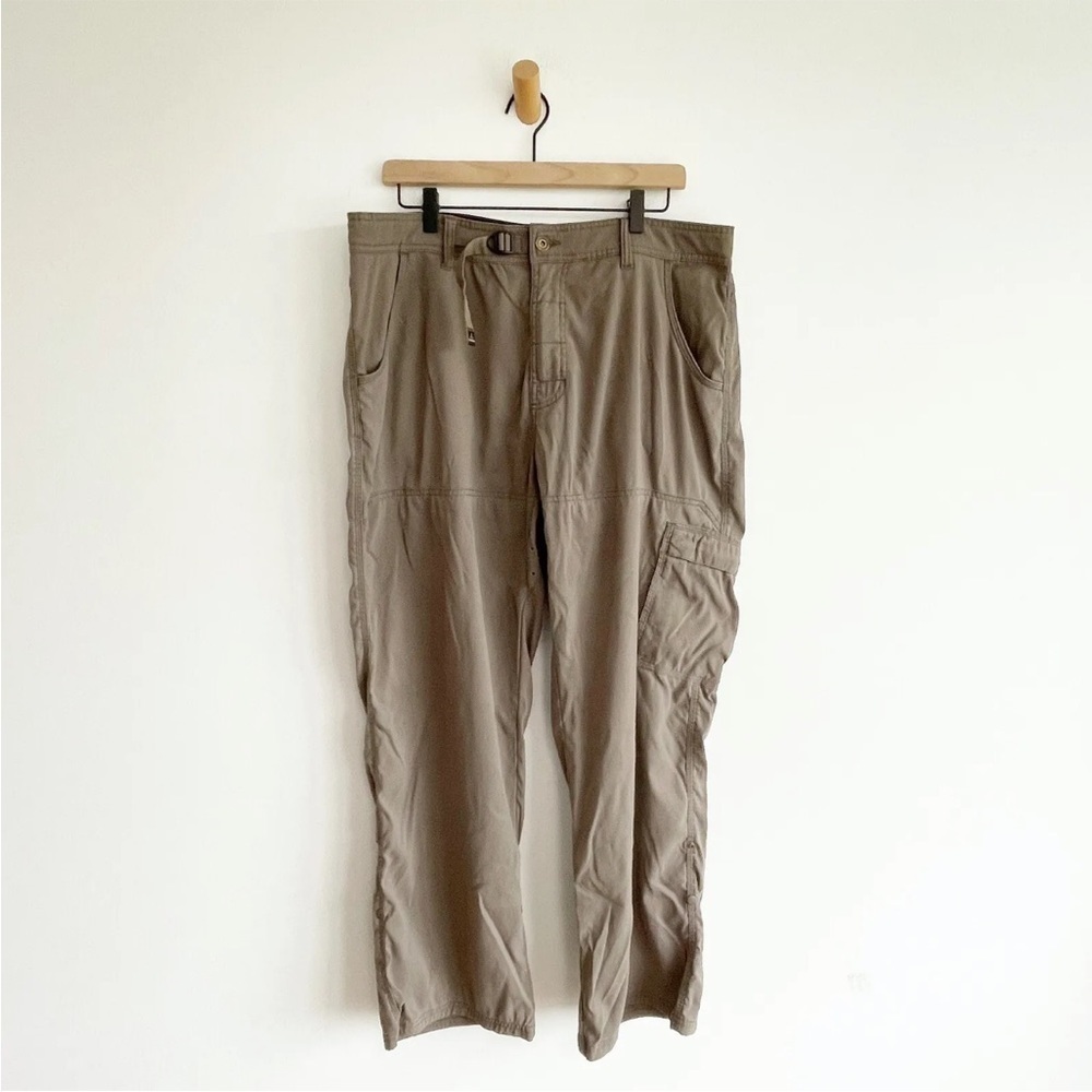 Prana Men's Breathe Hiking Pants Roll Up Bottom Cargo Pocket XL x 30 Green